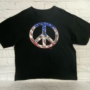Plus Size Red White Blue Peace Sign